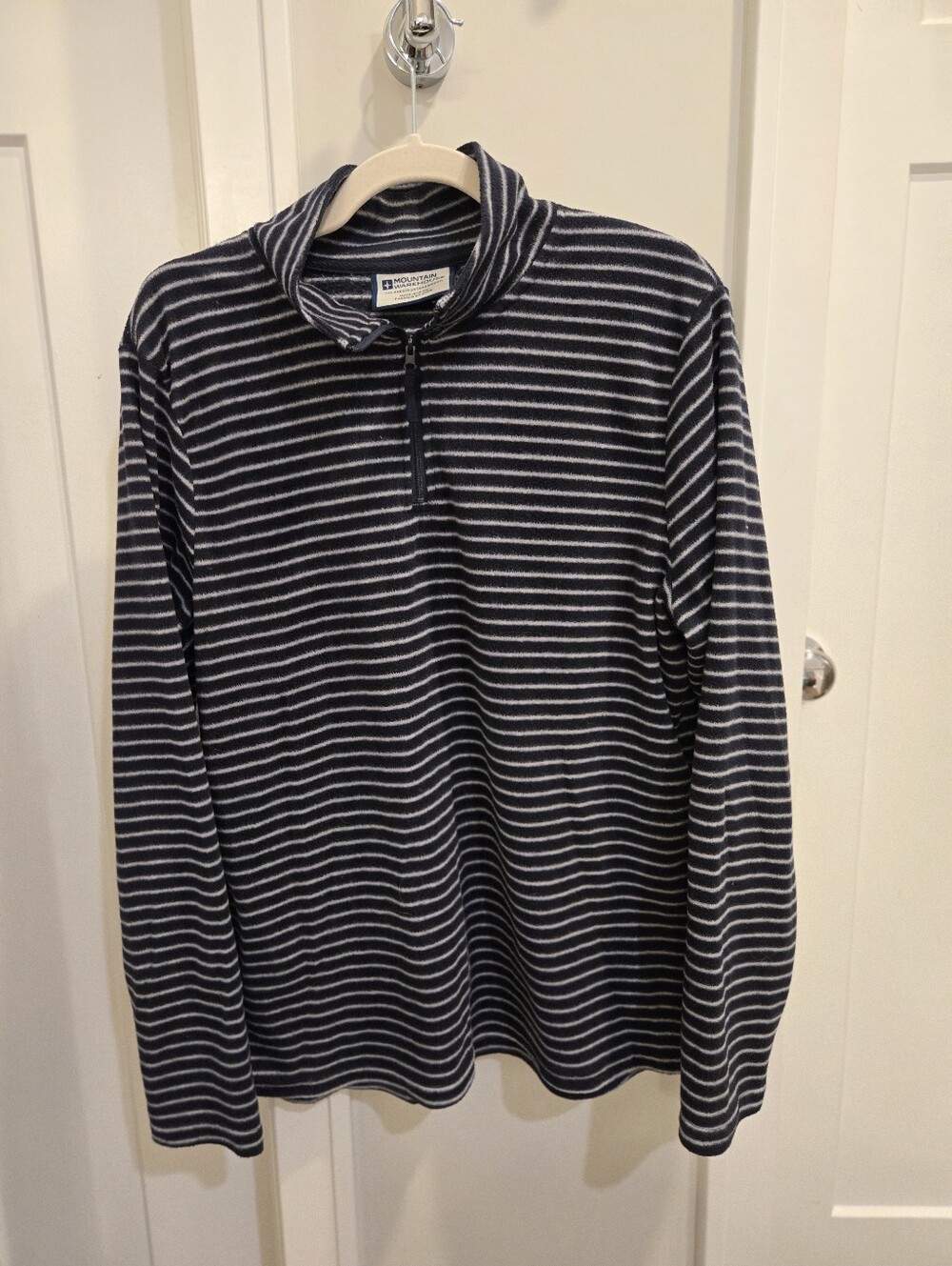 Mountain Warehouse Women’s Size 14 Navy Striped 1/4 Zip Fleece Pullover